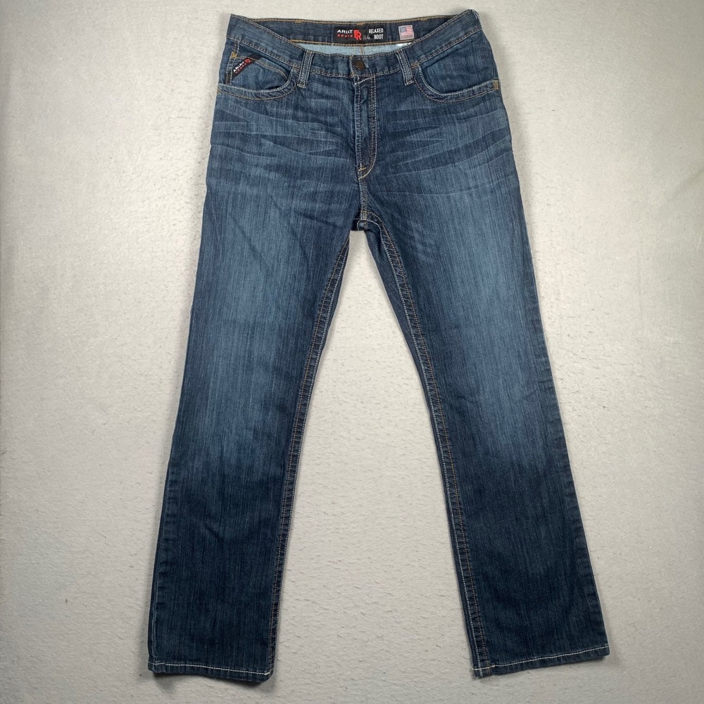 Ariat FR M4 Relaxed Boot Jeans Mens 34x32 Blue Flame Resistant Work Pants